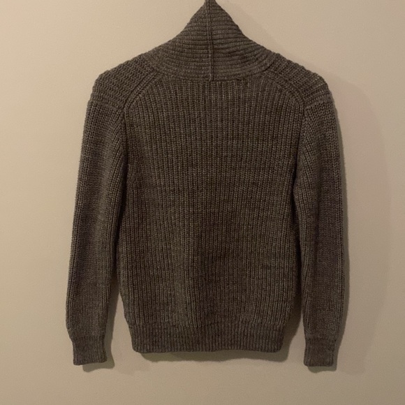 Gently used dark grey boys sweater cardigan/ size M - Picture 2 of 5